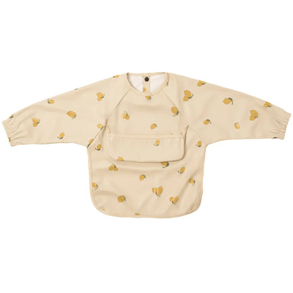 New Children Feeding Aprons Long Sleeve Baby Bib With Pocket Full Cover Kid Gown With Bag Waterproof Long-Sleeve Smock