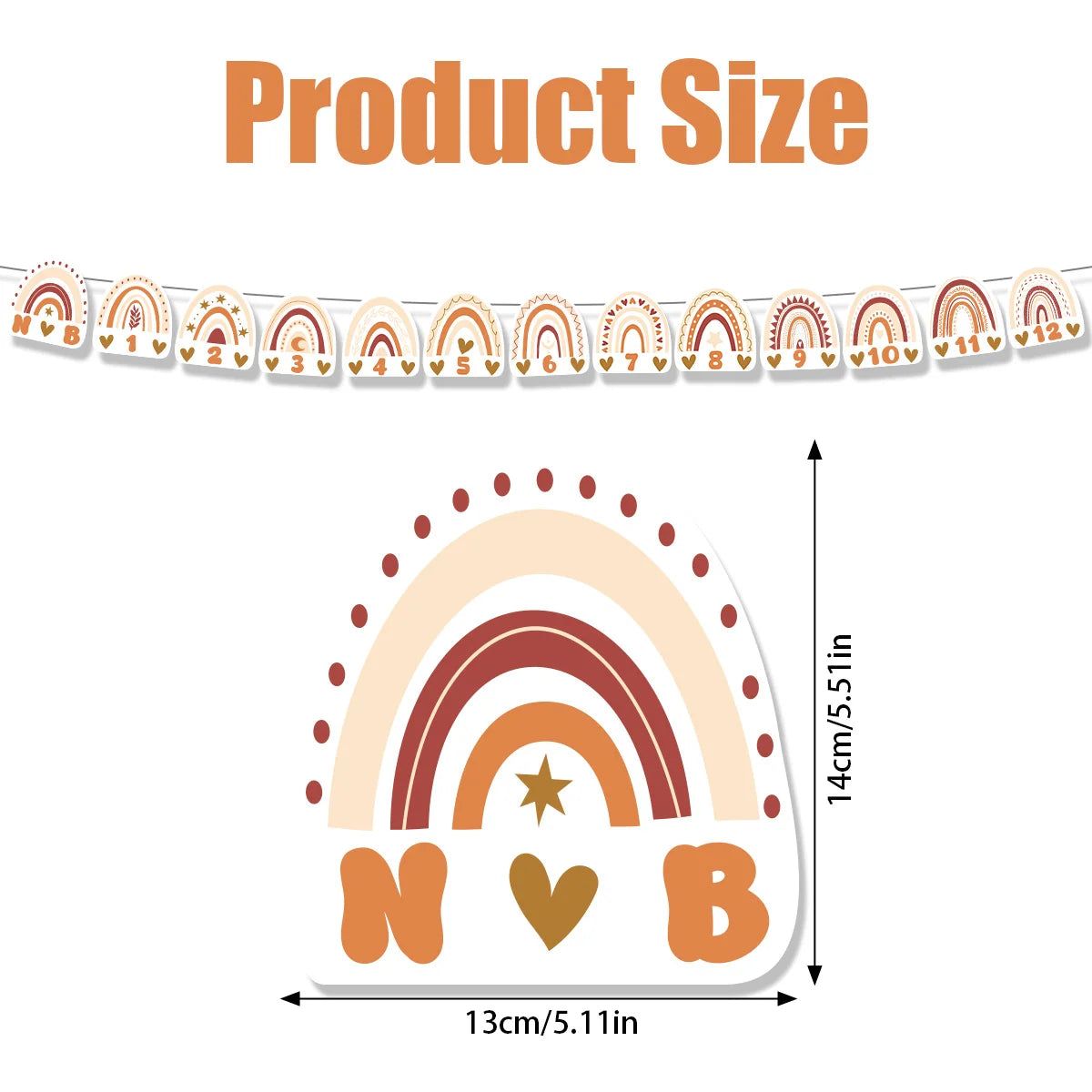 1st Birthday Rainbow Photo Baby Boho Newborn to 12 Months Photo Banner First Birthday Party Decoration Bohemian Monthly Garland