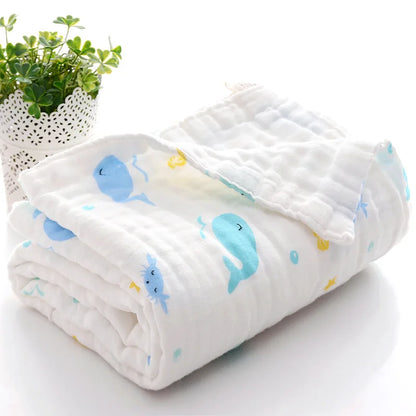 Baby Bath Towel Boy Girl Cotton Blanket For Newborn Bathrobe 4-Layer Gauze Washcloth Infant Swaddle